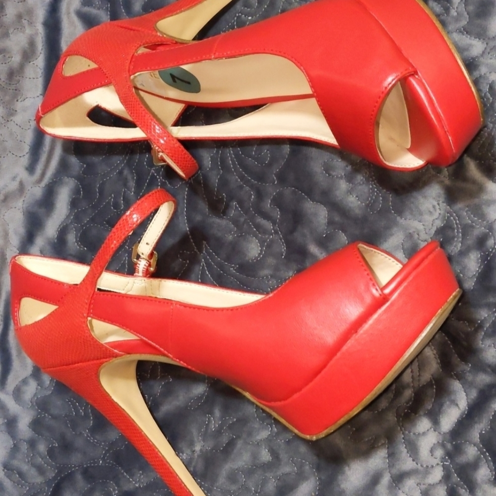 Red Open Toes Red Pumps